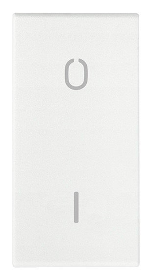 Tasto intercambiabile 1 modulo simbolo O I illuminabile bianco per interruttore 2P