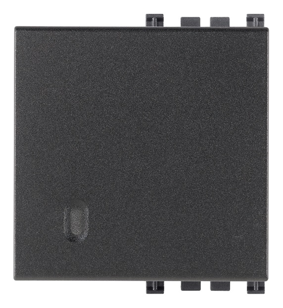 Tasto intercambiabile 2 moduli grigio illuminabile per impianti elettrici