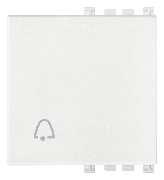 Tasto intercambiabile 2 moduli simbolo campanello illuminabile bianco per impianti elettrici
