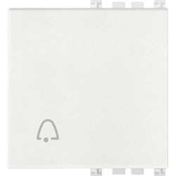 Tasto intercambiabile 2 moduli simbolo campanello illuminabile bianco per impianti elettrici