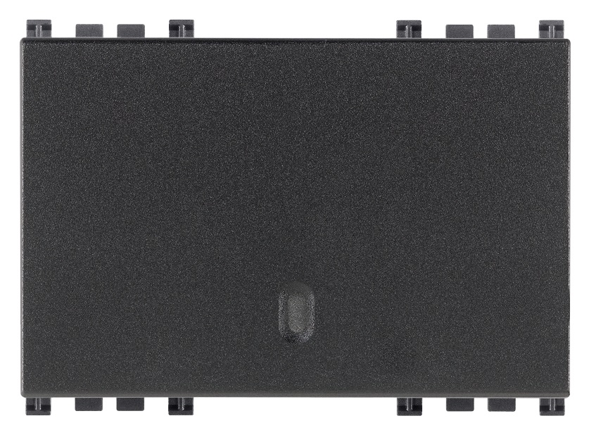 Tasto intercambiabile 3 moduli grigio illuminabile per impianti elettrici