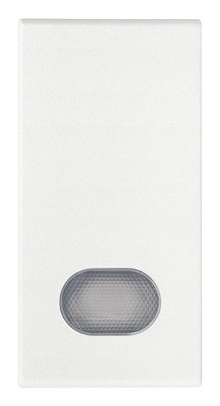 Tasto intercambiabile 1 modulo con diffusore illuminabile bianco per impianti elettrici