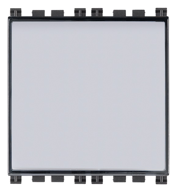 Pulsante targhetta 1P NO 10A 250V grigio per lampada E10 10x28 mm 2 moduli