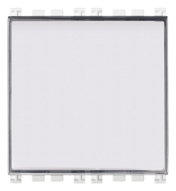 Pulsante targhetta 1P NO 10A bianco per lampada E10 10x28 mm 2 moduli