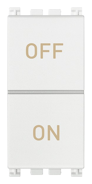 Due pulsanti indipendenti NO+NC 10A 250V simboli ON OFF bianco per comando elettrico