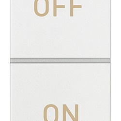 Due pulsanti indipendenti NO+NC 10A 250V simboli ON OFF bianco per comando elettrico