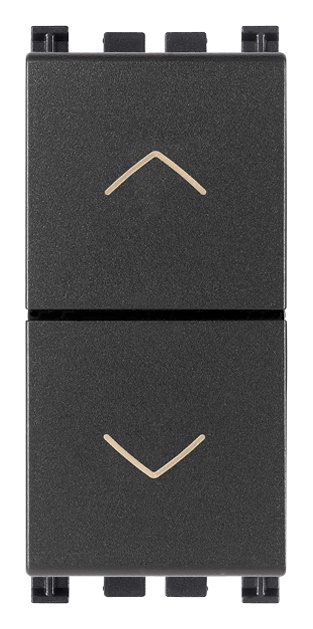 Commutatore 2P 10AX 250V grigio due tasti frecce direzionali posizione OFF centrale uso illuminazione lampade con alimentatore integrato
