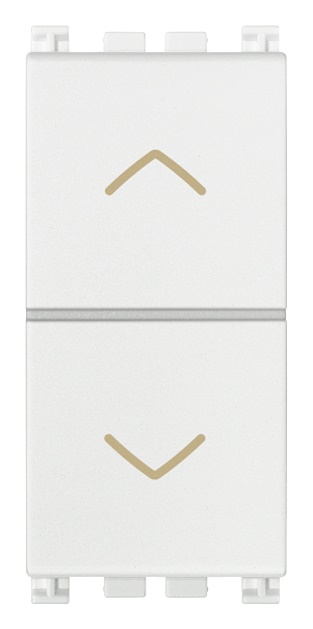 Commutatore 2P 10AX bianco 250V due tasti frecce direzionali posizione OFF centrale per lampade con alimentatore integrato