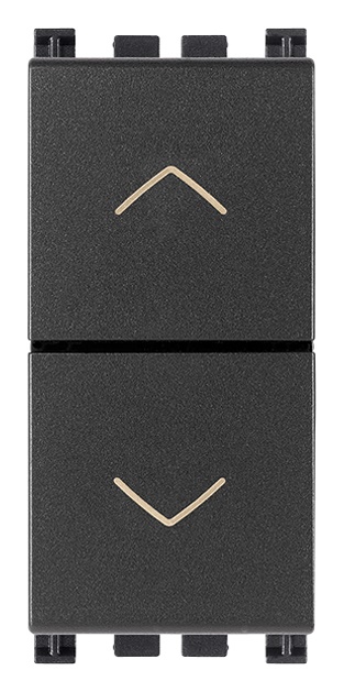 Due pulsanti interbloccati NO+NO 10A 250V grigio con frecce direzionali per comando elettrico