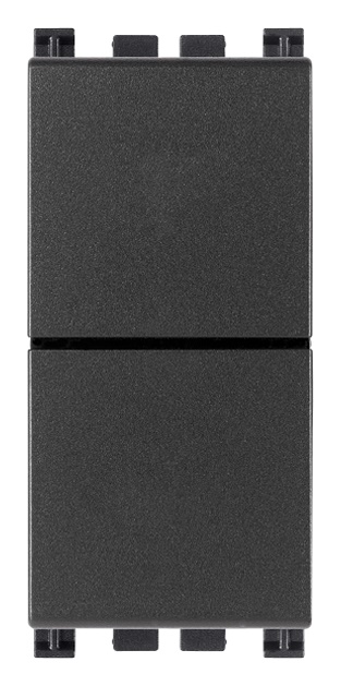 Due pulsanti indipendenti NO+NO 10A 250V grigio per controllo circuiti elettrici