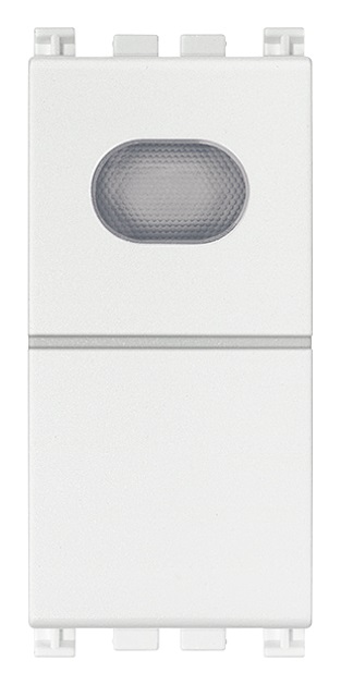 Pulsante 1P NO 10A con spia bianco