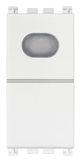 Pulsante 1P NO 10A 250V con spia bianco segnalazione elettrica
