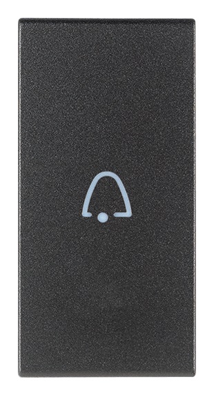 Tasto intercambiabile 1 modulo simbolo campanello assiale grigio per comandi elettrici