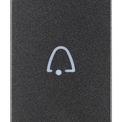 Tasto 1M simb. campanello assiale grigio