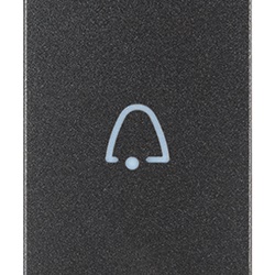 Tasto intercambiabile 1 modulo simbolo campanello assiale grigio per comandi elettrici