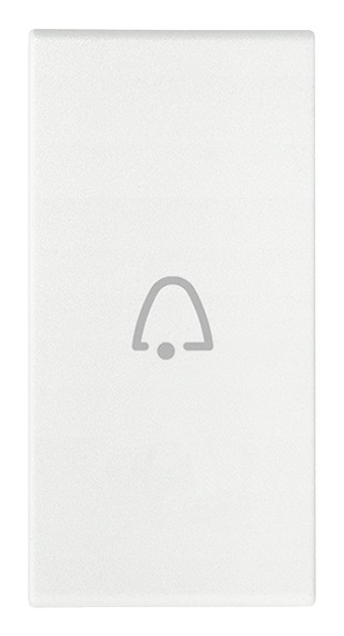 Tasto intercambiabile 1 modulo simbolo campanello assiale bianco per comandi elettrici