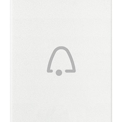 Tasto intercambiabile 1 modulo simbolo campanello assiale bianco per comandi elettrici