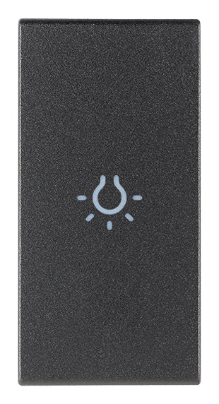 Tasto intercambiabile 1 modulo simbolo luce illuminabile grigio per comandi assiali