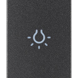 Tasto intercambiabile 1 modulo simbolo luce illuminabile grigio per comandi assiali