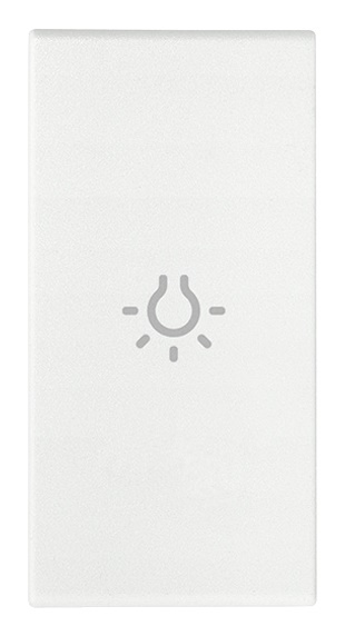 Tasto intercambiabile 1 modulo simbolo luce assiale illuminabile bianco per comandi elettrici