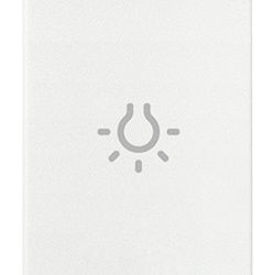 Tasto intercambiabile 1 modulo simbolo luce assiale illuminabile bianco per comandi elettrici