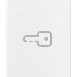 Tasto intercambiabile 1 modulo simbolo chiave assiale illuminabile bianco per comandi