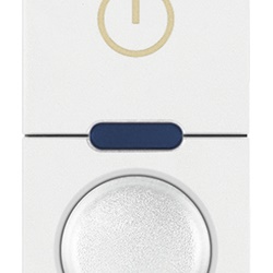 Dimmer universale rotativo 230V bianco per lampade LED, incandescenza, CFL, trasformatori elettronici, comando ON/OFF, funzione MASTER, regolazione intensità luminosa minima, uso domestico e professionale