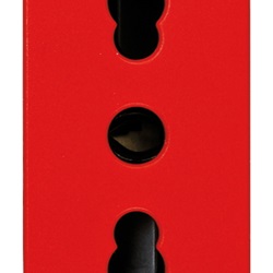Presa 2P+T 16A P17/11 rosso
