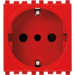 Presa 2P+T 16A 250V P30 standard italiano rosso 2 moduli