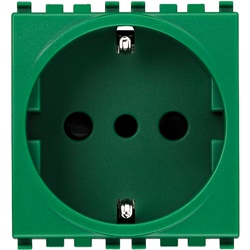 Presa elettrica 2P+T 16A 250V tipo P30 verde standard italiano 2 moduli