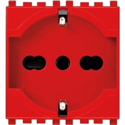 Presa 2P+T 16A universale rosso Arkè 