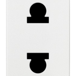 Presa SICURY 2P 16A 250V spinotti piatti e ø4,8mm bianco standard euroamericano