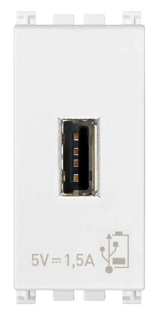 Unità alimentazione USB 5V 1,5A cavo 1m bianco per dispositivi elettronici
