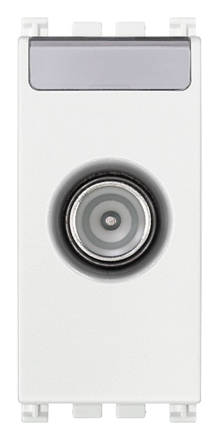 Presa coassiale TV-RD-SAT passante 5-2400 MHz attenuazione 10 dB bianco