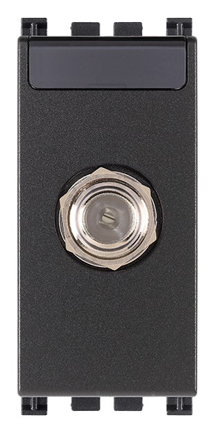 Presa coassiale tipo F femmina grigia frequenze fino 2400 MHz uso TV e antenna