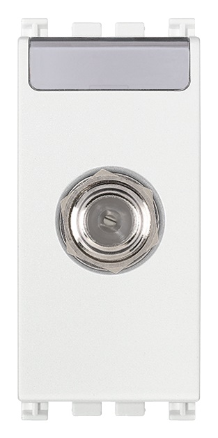 Presa coassiale tipo F femmina bianco frequenze fino 2400 MHz collegamento connettore maschio tipo F