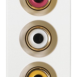 Presa con 3 connettori RCA bianco