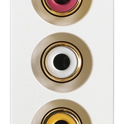Presa con 3 connettori RCA bianco