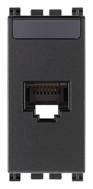 Presa RJ45 Netsafe Cat5e UTP 8 contatti morsetti incisione grigio rete dati