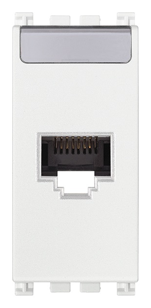 Presa RJ45 Netsafe Cat5e UTP 8 contatti morsetti senza utensile bianco rete dati