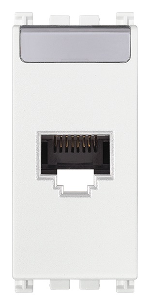Presa RJ45 Netsafe Cat6 UTP 8 contatti morsetti ad incisione bianco cablaggio universale T568A/B