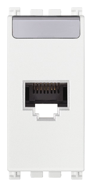 Presa RJ45 Netsafe Cat6A UTP 8 contatti morsetti senza utensile bianco rete dati