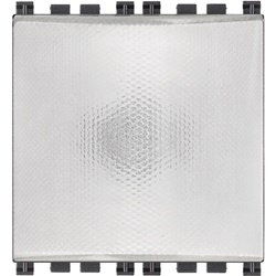 Spia prismatica bianco 230 V 3 W max diffusore bianco 2 moduli senza lampada
