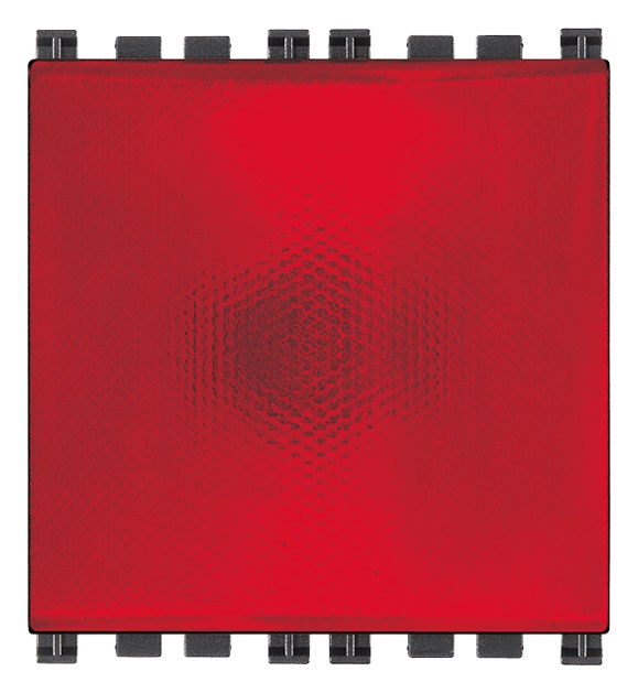 Spia prismatica rosso 230V 3W diffusore rosso 2 moduli per lampade industriali