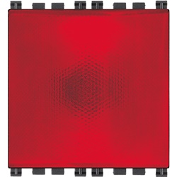 Spia prismatica rosso 230V 3W diffusore rosso 2 moduli per lampade industriali
