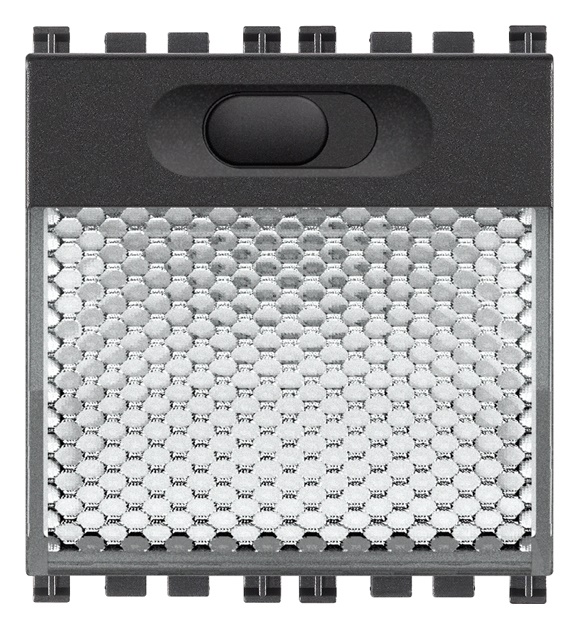 Lampada segnapasso LED 230V regolabile 3 livelli grigio 2 moduli