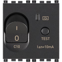 Interruttore magnetotermico differenziale 1P+N C10 10mA 2 moduli grigio per protezione impianti elettrici