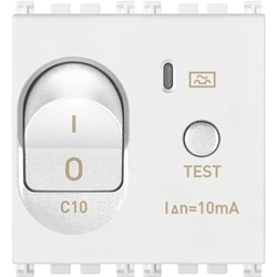 Interruttore magnetotermico differenziale 1P+N C10 10mA 2 moduli bianco per protezione impianti elettrici