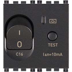 Interruttore magnetotermico differenziale 1P+N C16 10mA 2 moduli grigio per protezione impianti elettrici