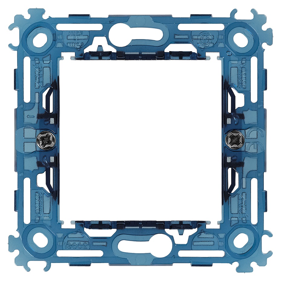 Supporto 2 moduli con griffe per scatole incasso ø60 mm interasse 71 mm